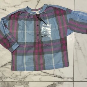 BURBERRY Girl Blue Shirt 5 NWT
